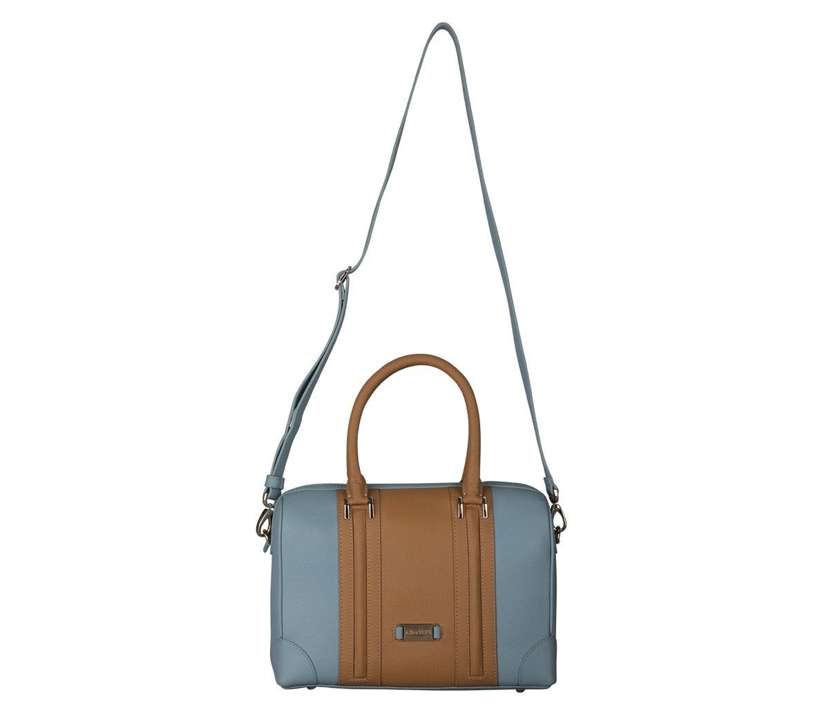 Christa Shoulder Work Bag - Blue / Beige
