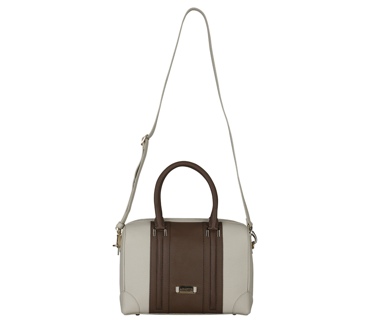 Christa Shoulder Work Bag - Offwhite / Brown