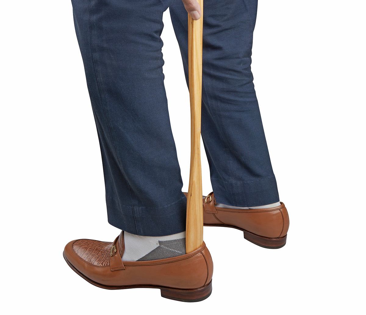 Shoe Horn In Beautiful Wood Finish With Adamis Signature-Natural