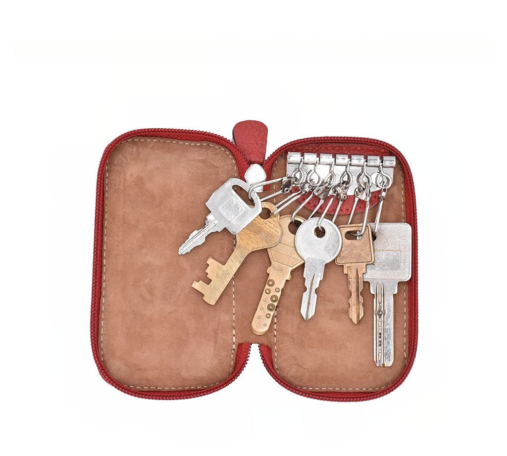 Keycase with Zipper Closing - Red