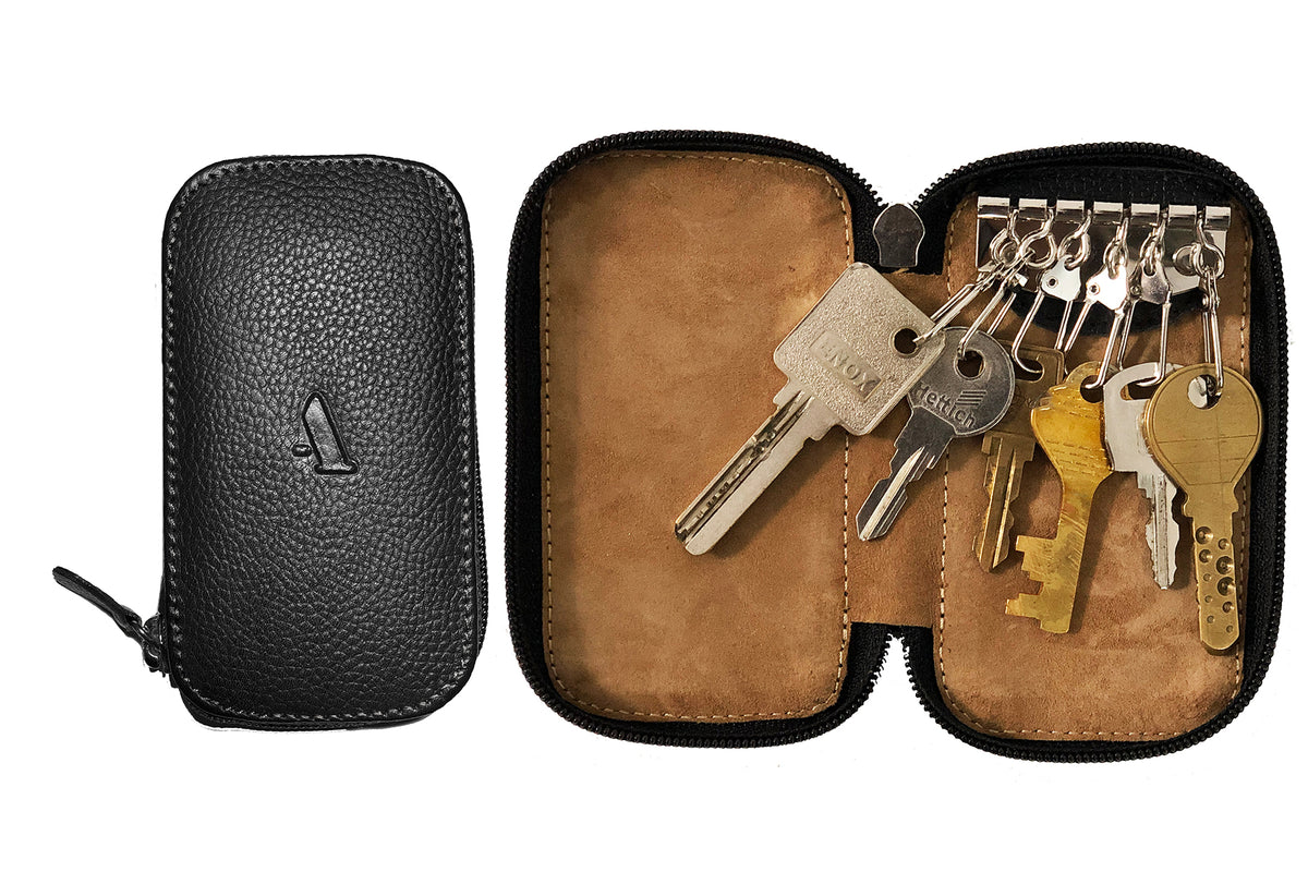 Keycase with Zipper Closing - Black