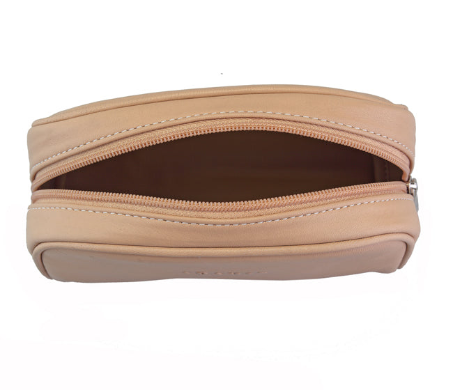 Unisex Wash & Toiletry Travel Pouch - Beige