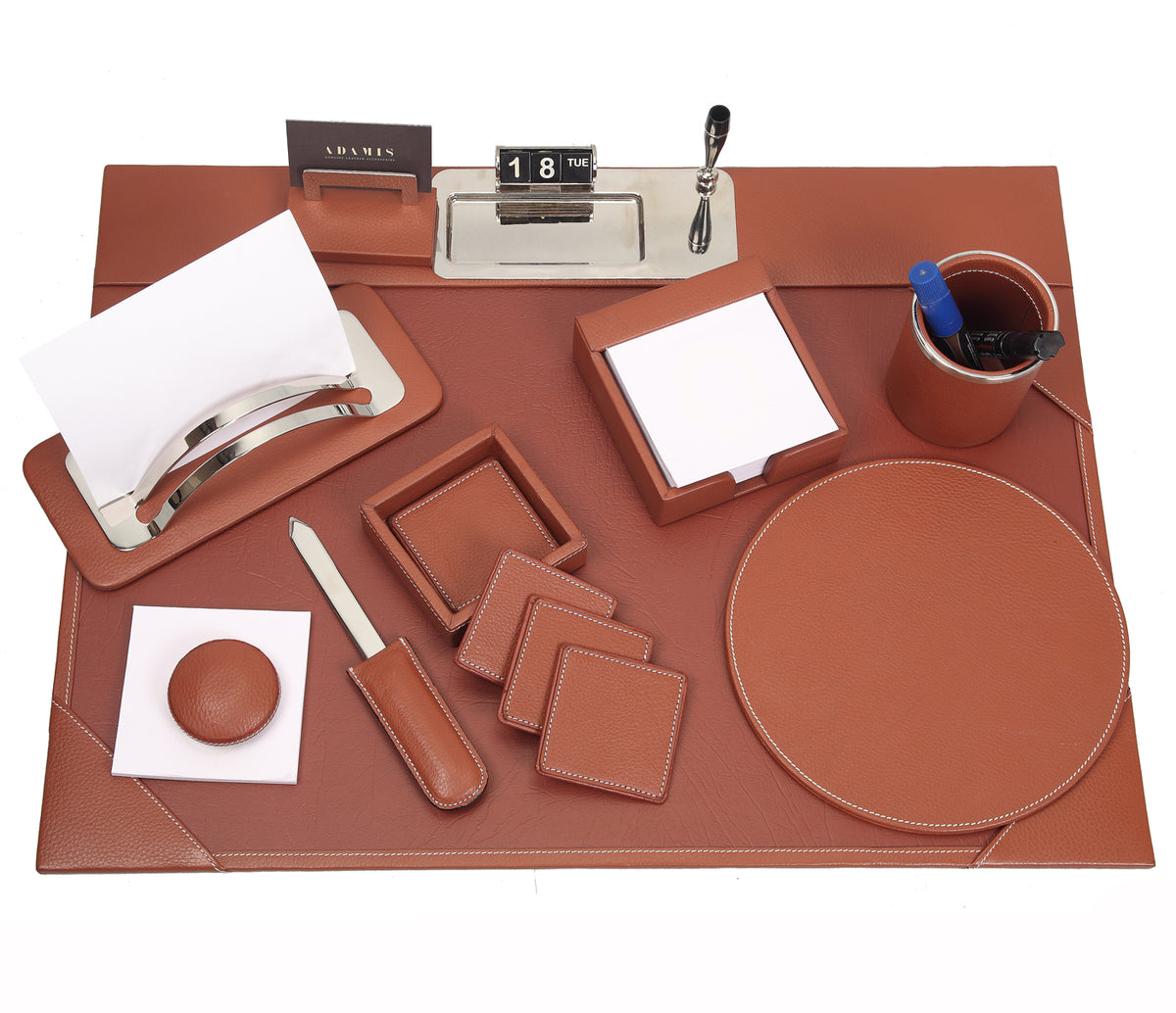 Office Desk Set Organiser -Tan