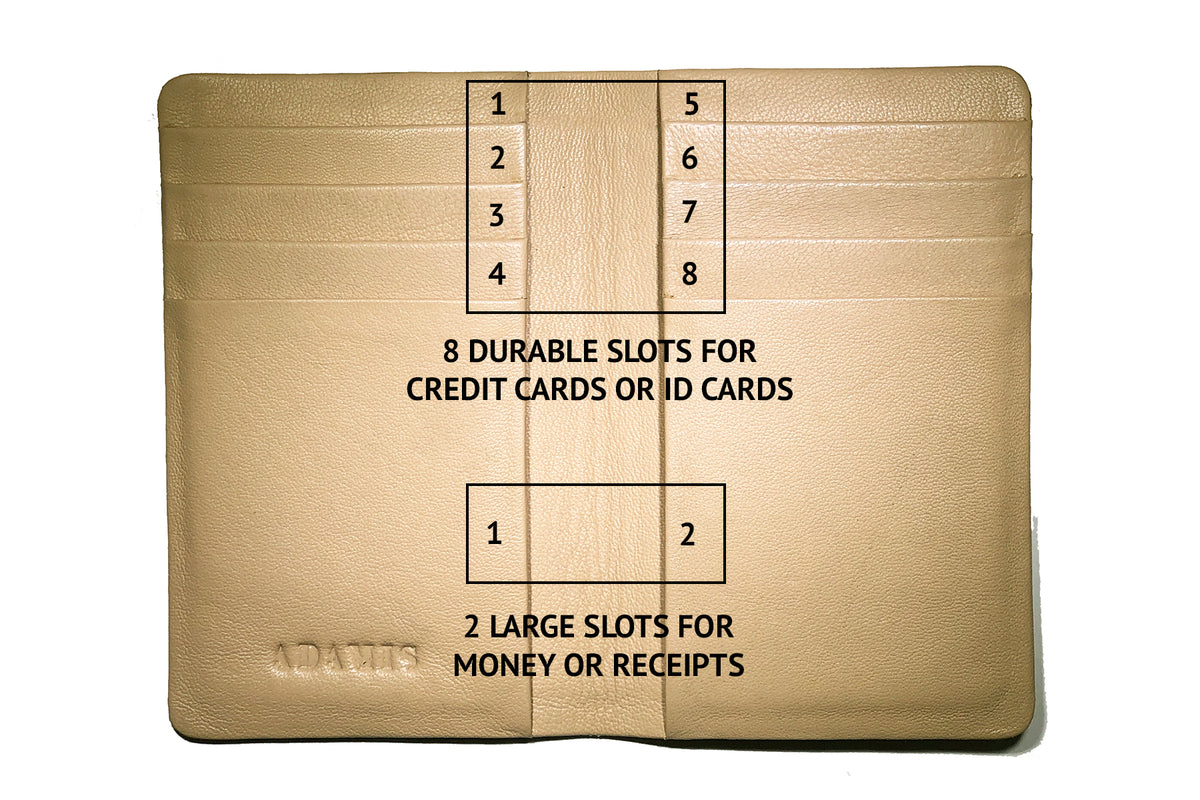 Sleek Vertical Bi-fold Credit Card Wallet-Beige