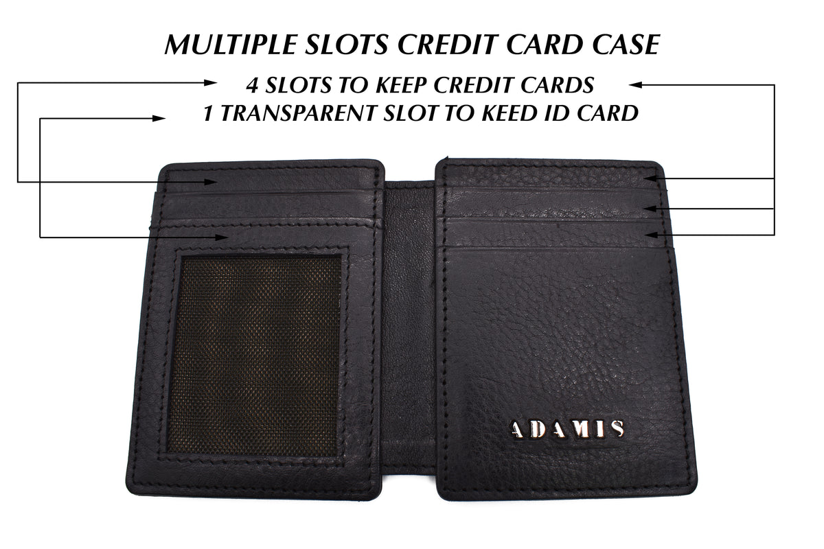 Credit Card Case And Magnetic Money Clip-Black