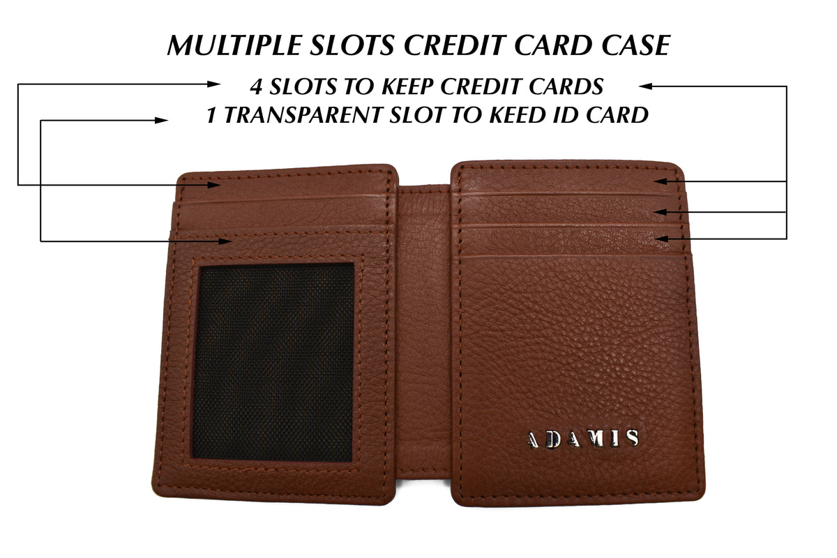 Credit Card Case And Magnetic Money Clip-Tan