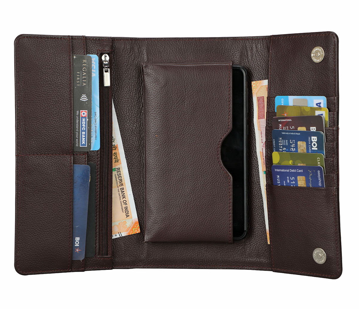 Nahia Womens Wallet-Wine