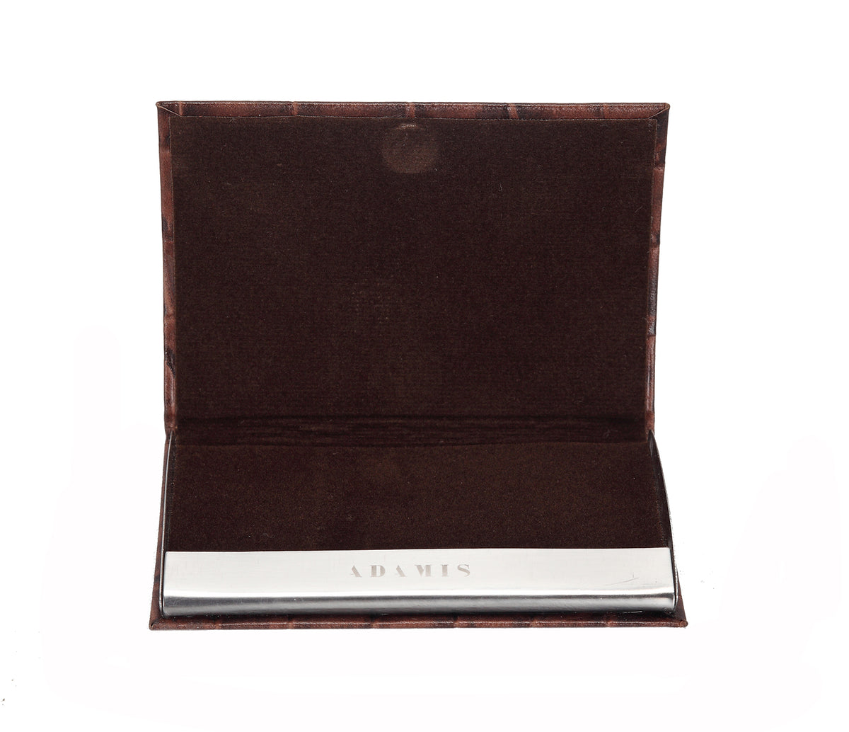 Metal Body Credit, Visiting Card Case Bounded - Brown