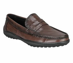 Moccasin In Creased Look Leather-Black