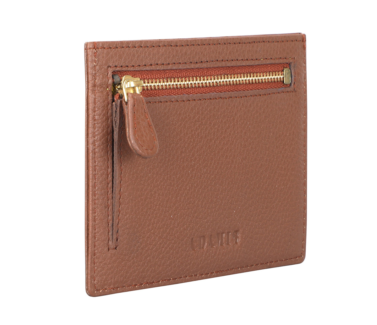 Credit And Business Card Case - Tan