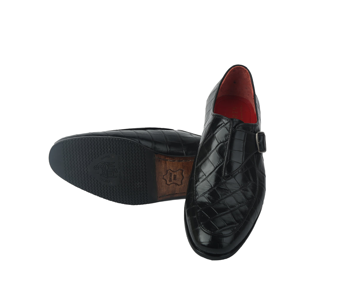 Loafer with Side Buckle - Black