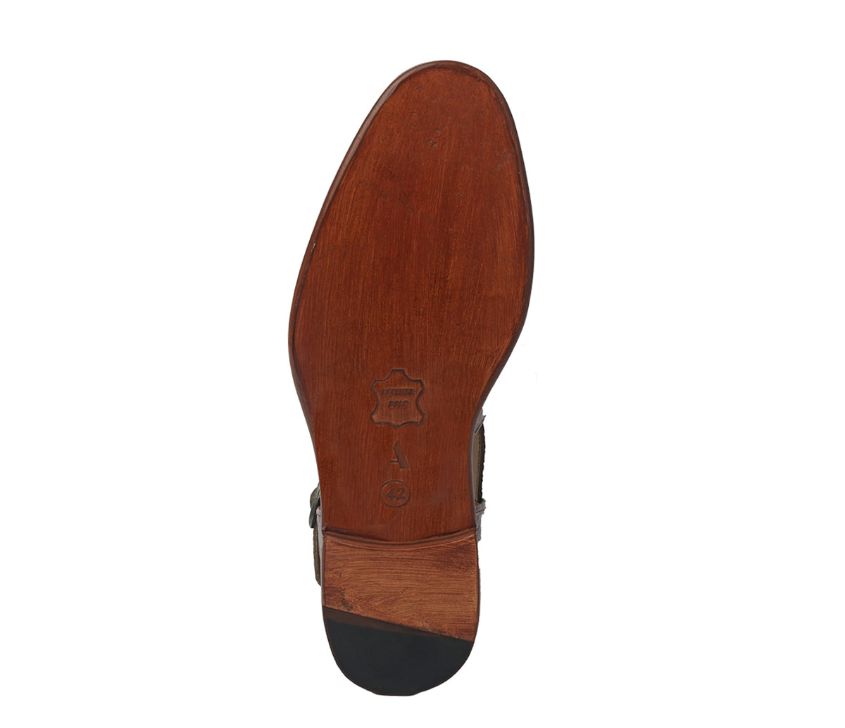 Sandal with Side Adjustable Buckle - Brown