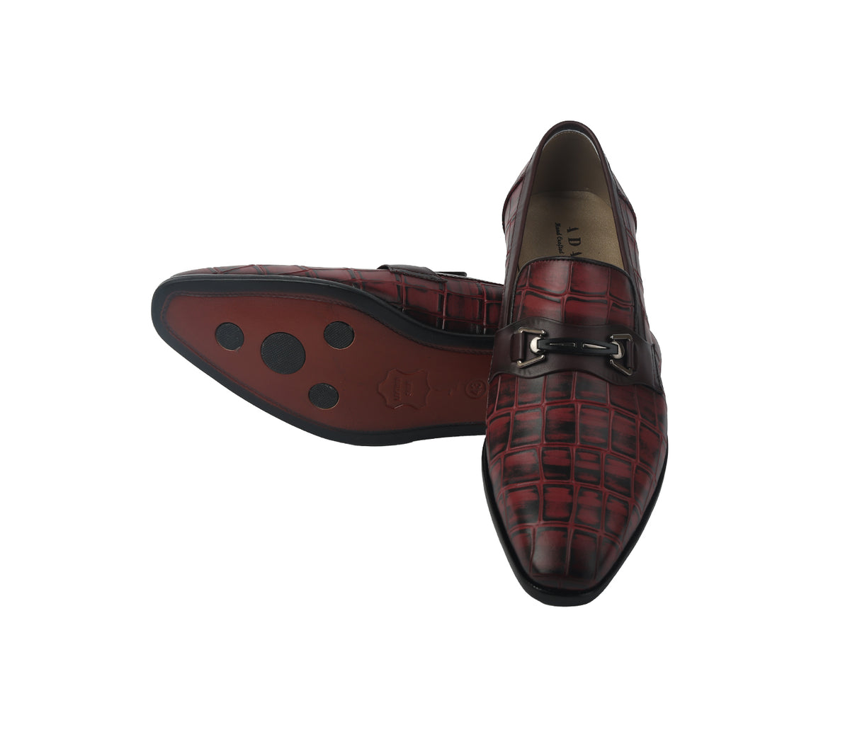 Loafer with Centre Ornament - Wine