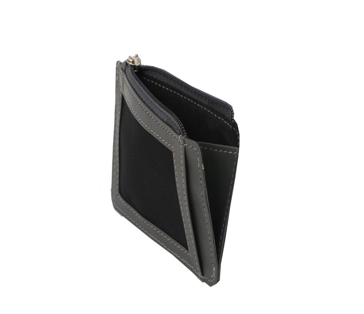 Credit Card Case With Coin Purse - Grey