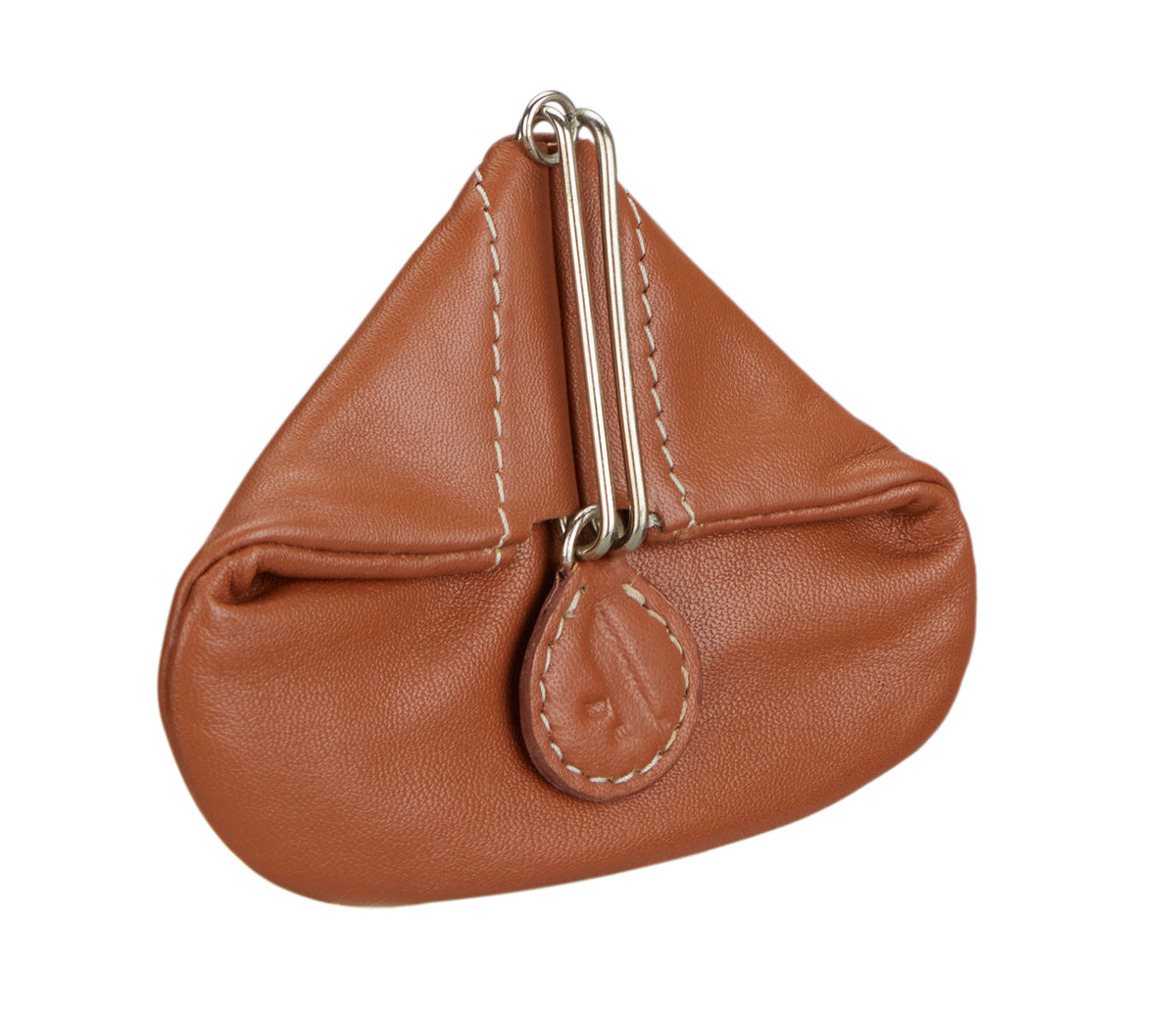 Triangular Shape Mini Coin Purse - Tan