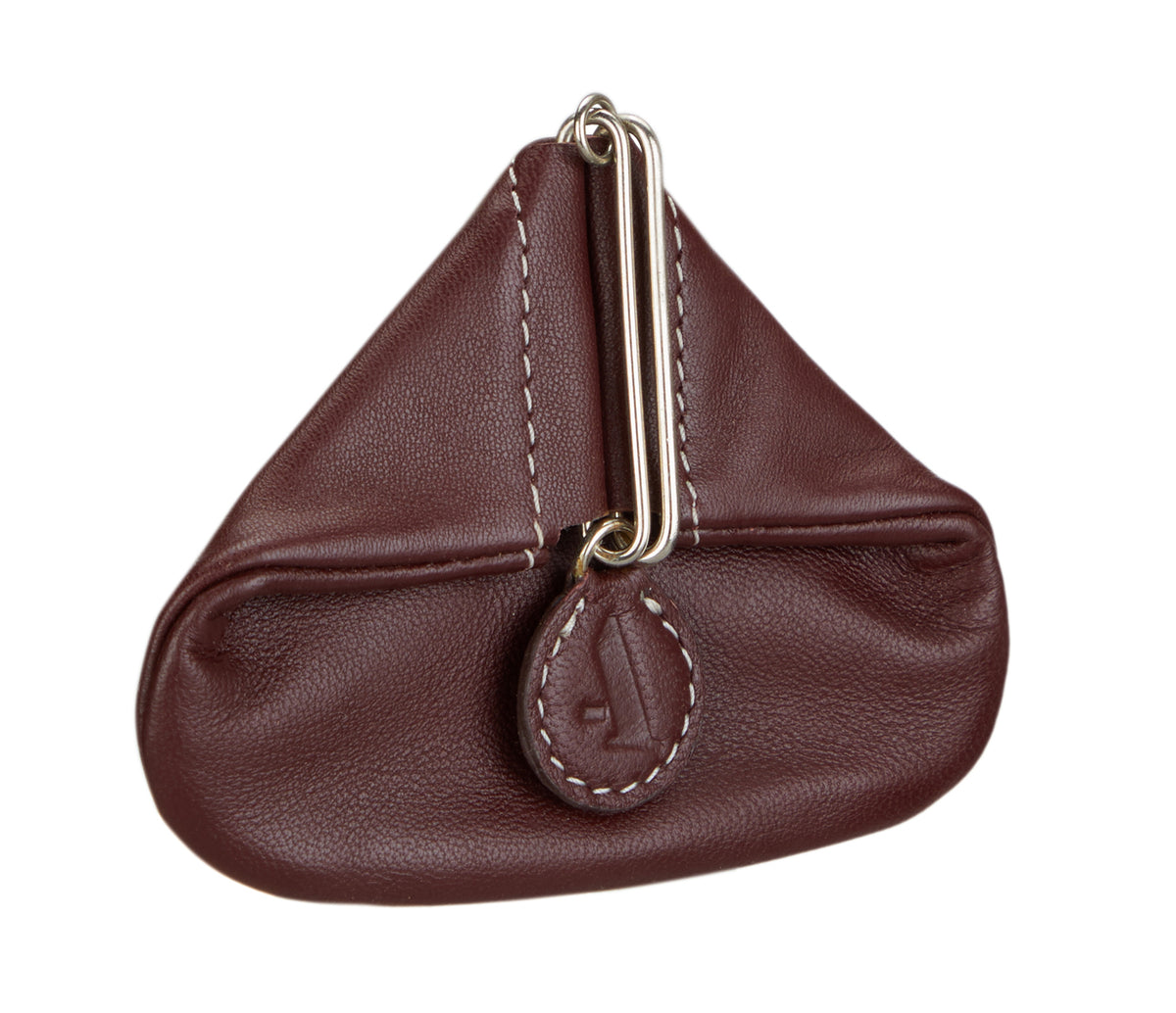 Triangular Shape Mini Coin Purse - Wine