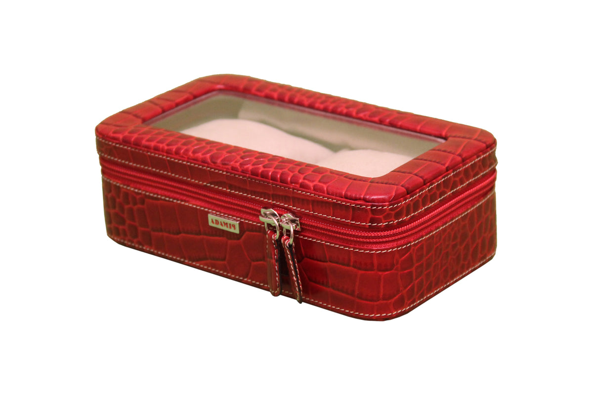 Watch case to hold 2 watches - Red