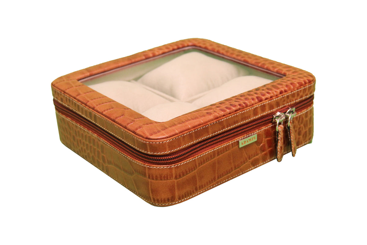 Watch case to hold 4 watches - Tan