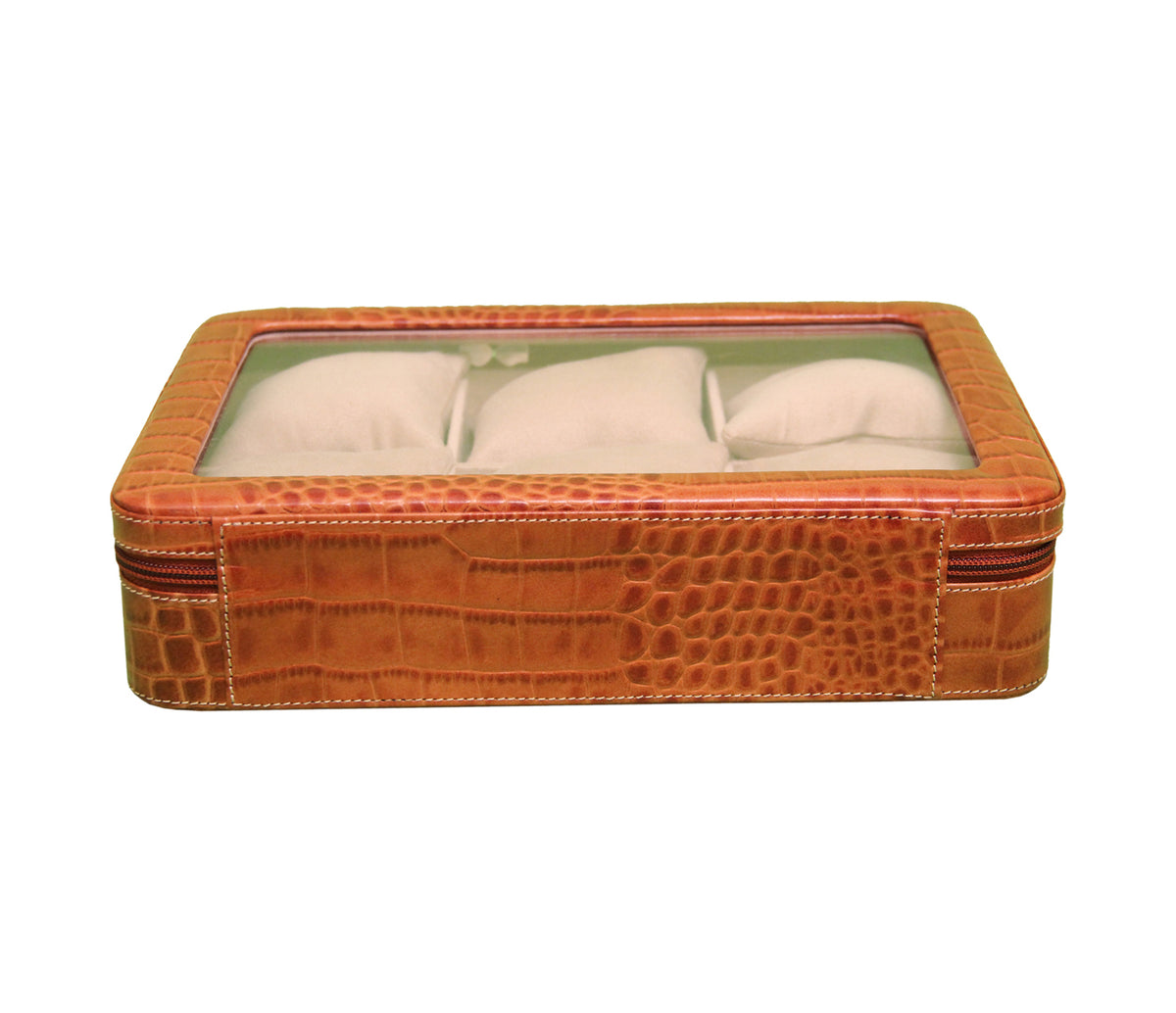 Watch Case To hold 6 Watches - Tan