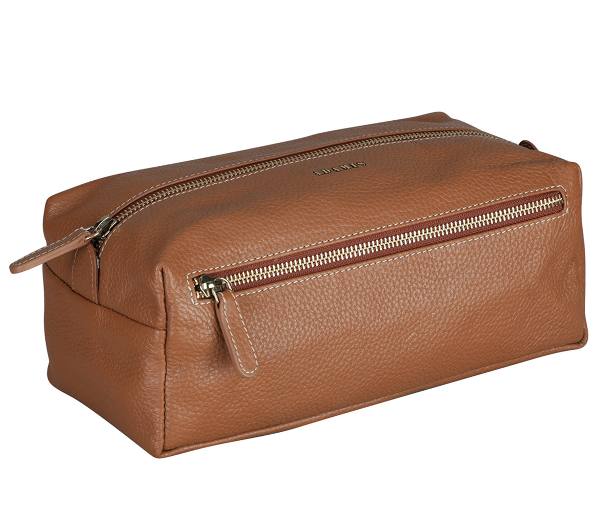 Unisex Wash And Toiletry Travel Pouch-Tan
