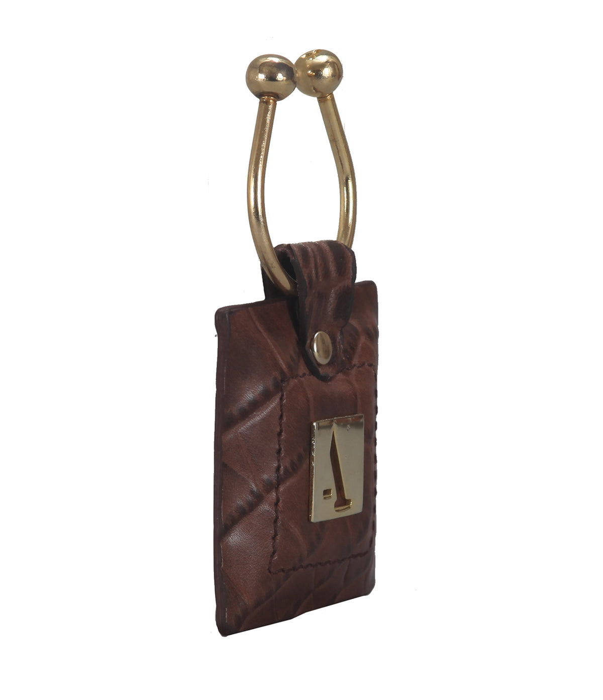 Key holder with knob screw key fitting - Brown
