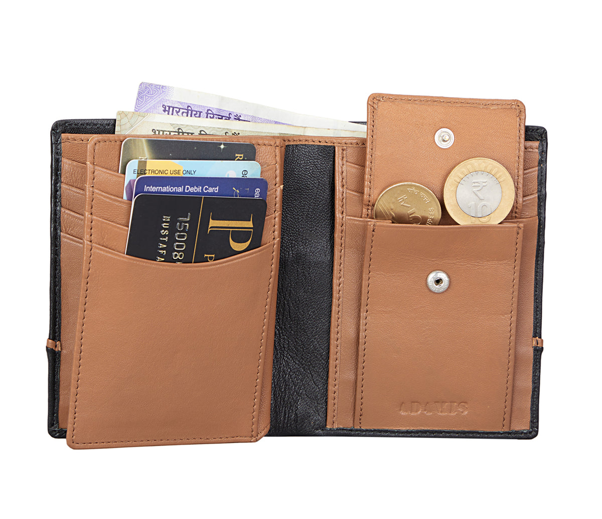 Edsel Mens Wallet - Black / Tan