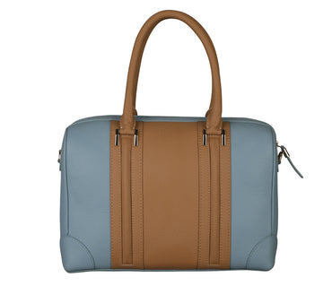 Christa Shoulder Work Bag - Blue / Beige