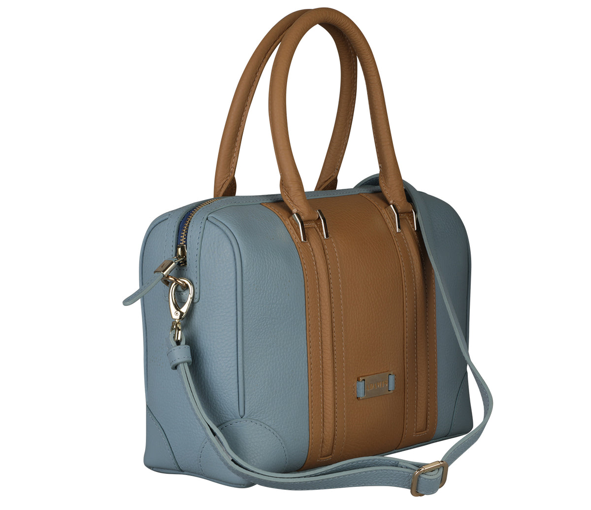 Christa Shoulder Work Bag - Blue / Beige