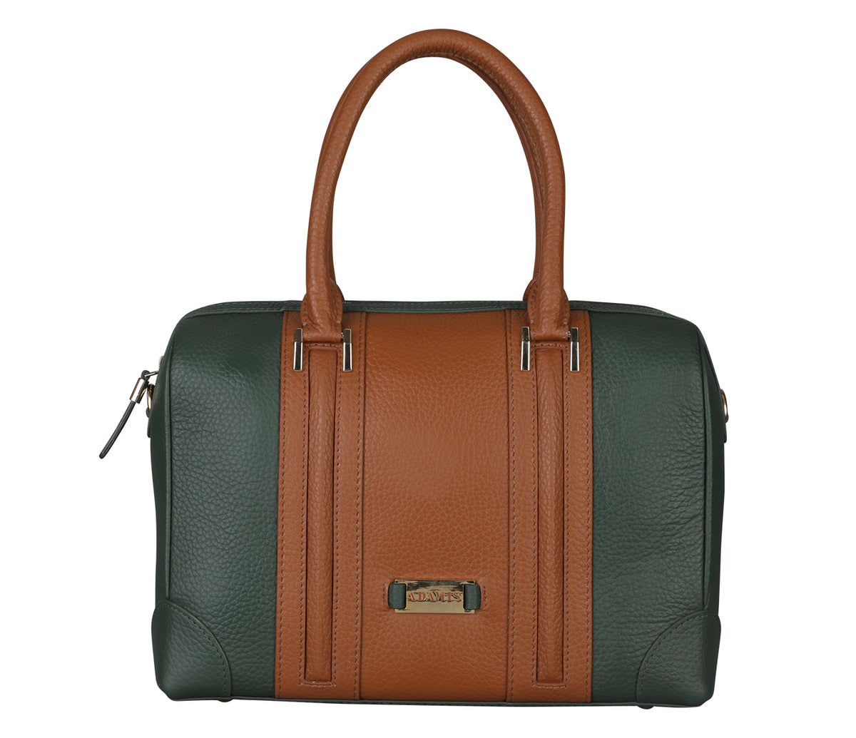 Christa Shoulder Work Bag - Green / Tan