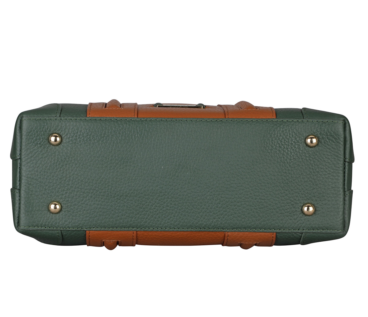 Christa Shoulder Work Bag - Green / Tan
