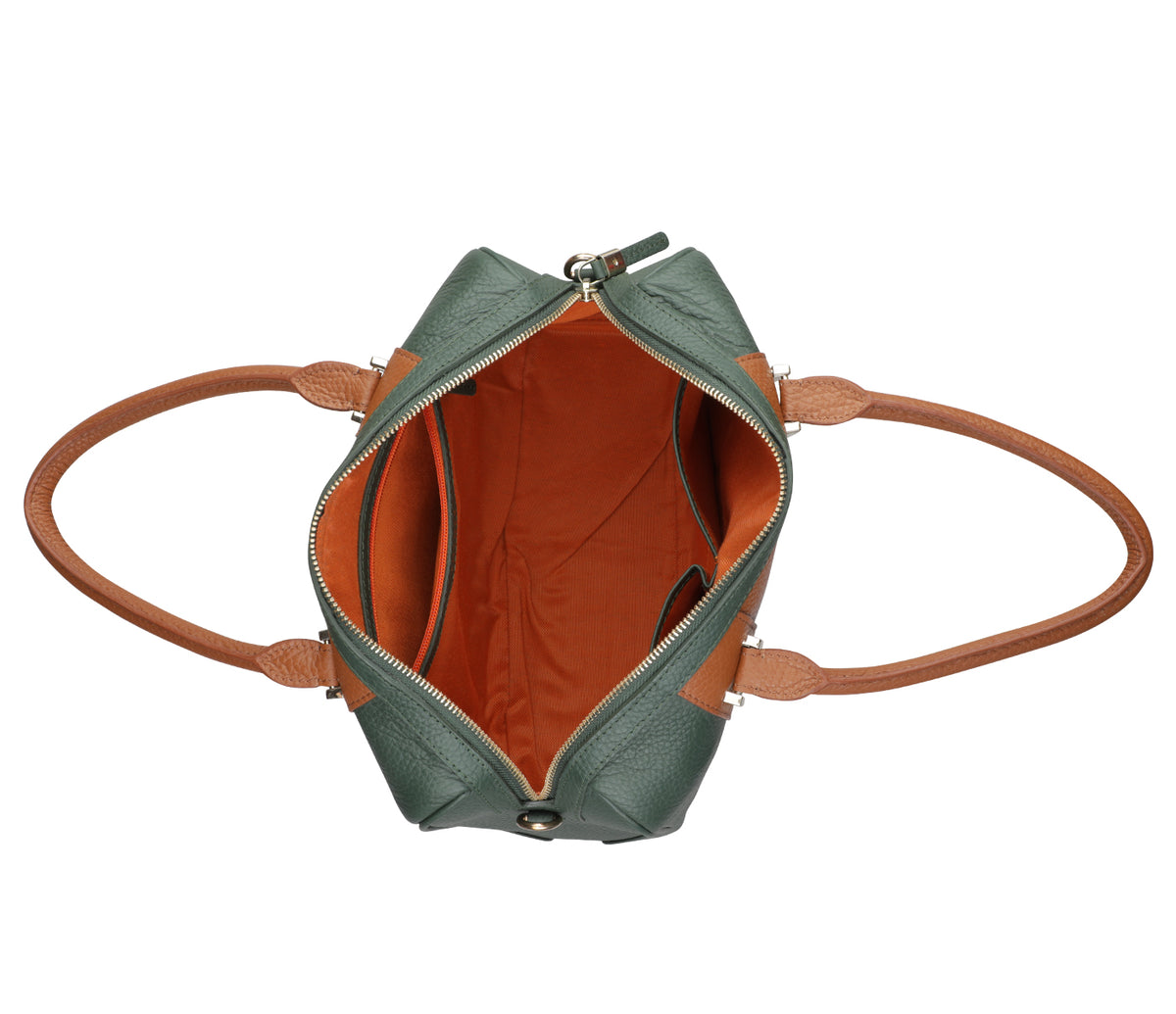 Christa Shoulder Work Bag - Green / Tan