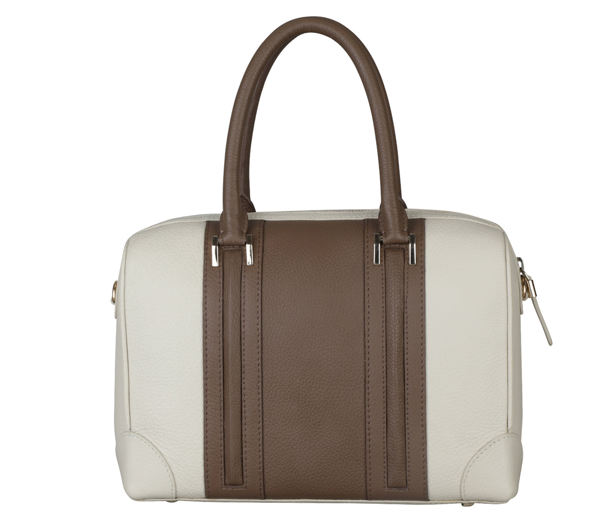 Christa Shoulder Work Bag - Offwhite / Brown