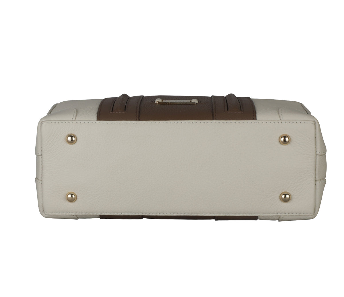Christa Shoulder Work Bag - Offwhite / Brown