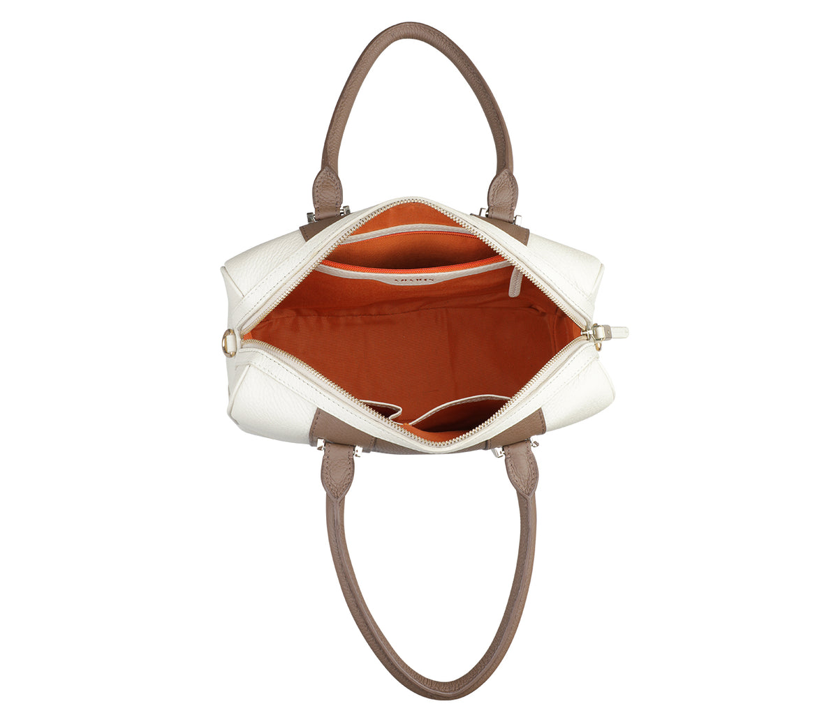 Christa Shoulder Work Bag - Offwhite / Brown