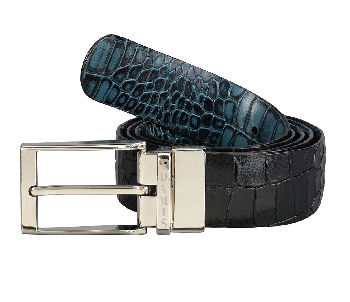 Men's Formal Wear Reversible Belt - Black/Blue
