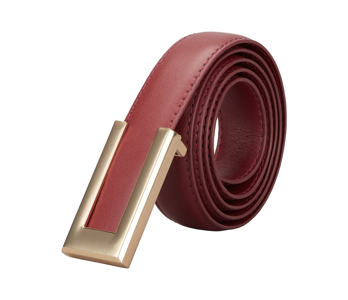 Men's Stylish Belt in Genuine Leather - Wine