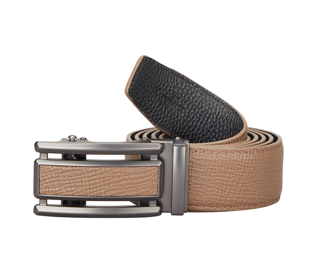 Men's Stylish Belt in Genuine Leather - Beige