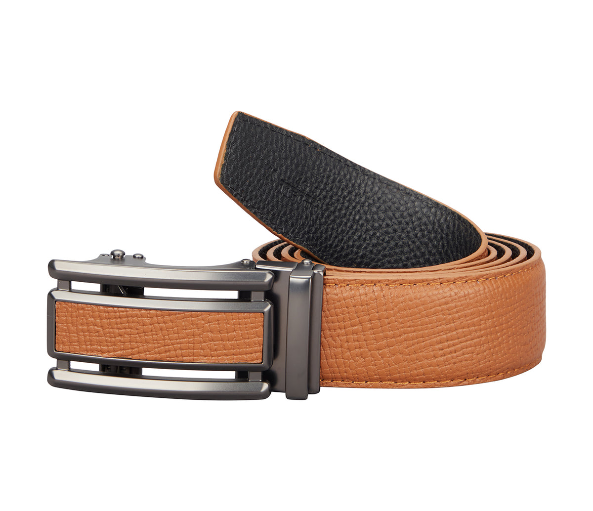 Men's Stylish Belt in Genuine Leather - Tan