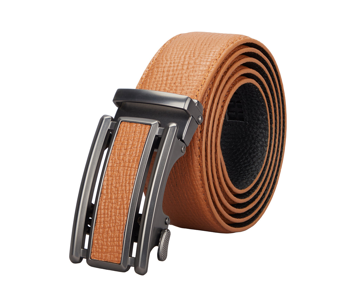Men's Stylish Belt in Genuine Leather - Tan
