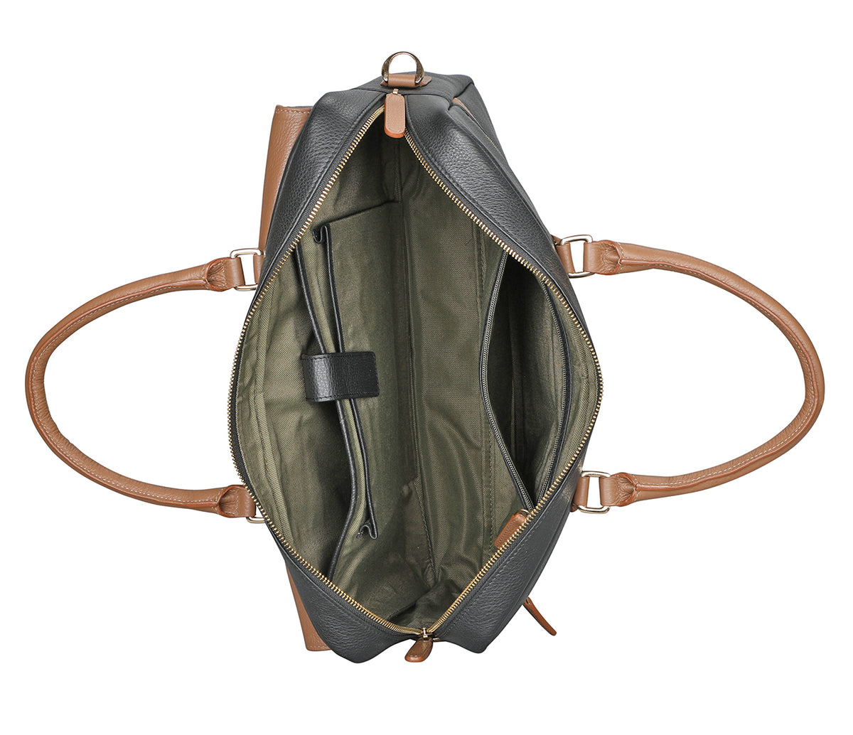 Chris Laptop And Portfolio Bag in Genuine Leather - Black