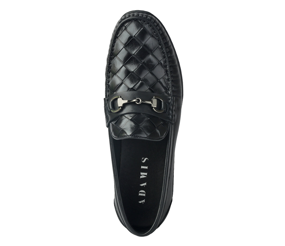 Weaved Look Moccasin With Metal Bit - Black