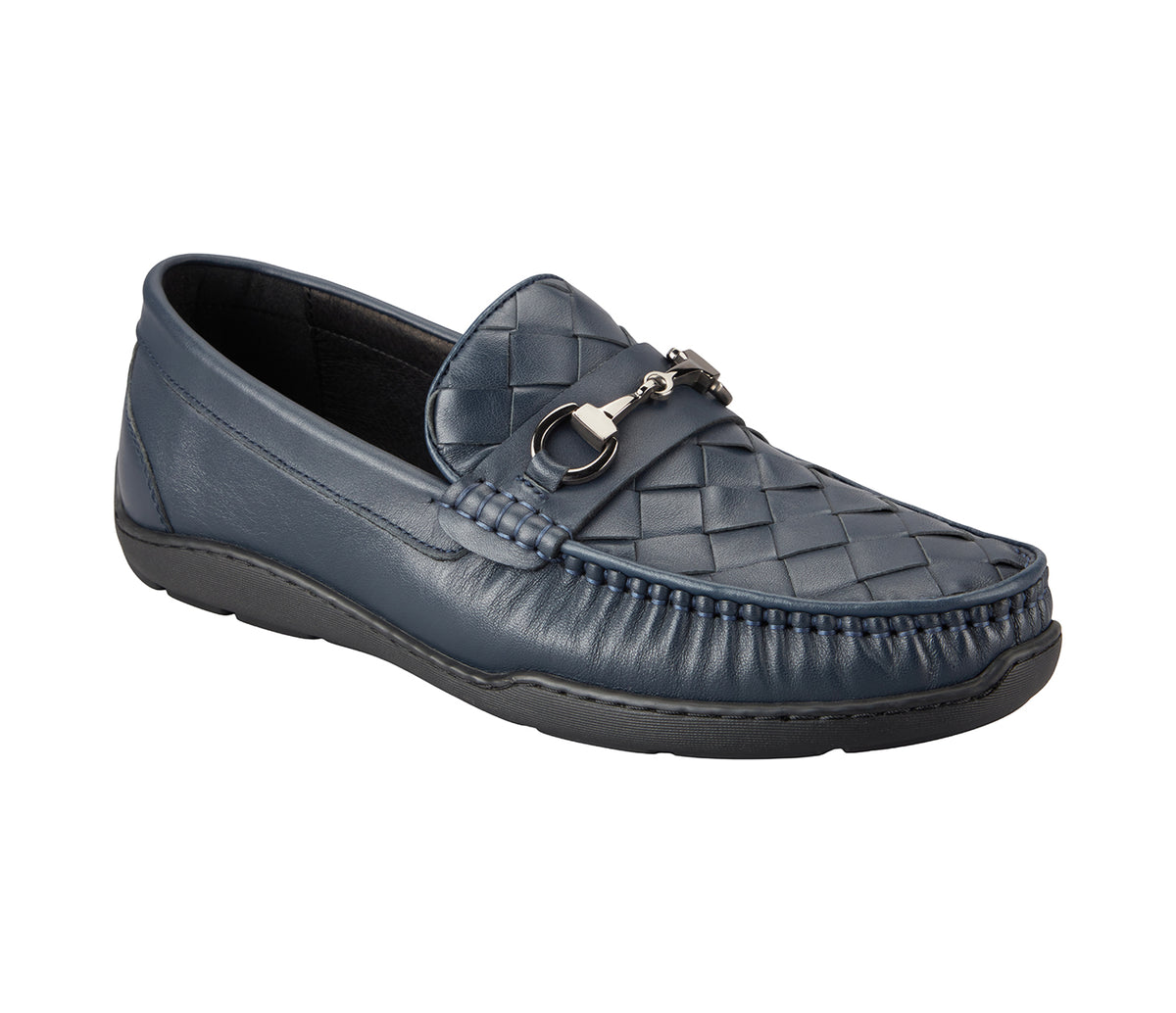 Weaved Moccasin With Metal Bit - Blue