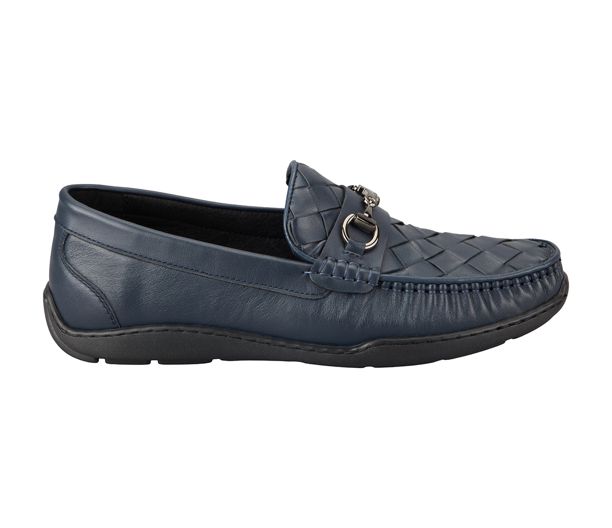 Weaved Moccasin With Metal Bit - Blue