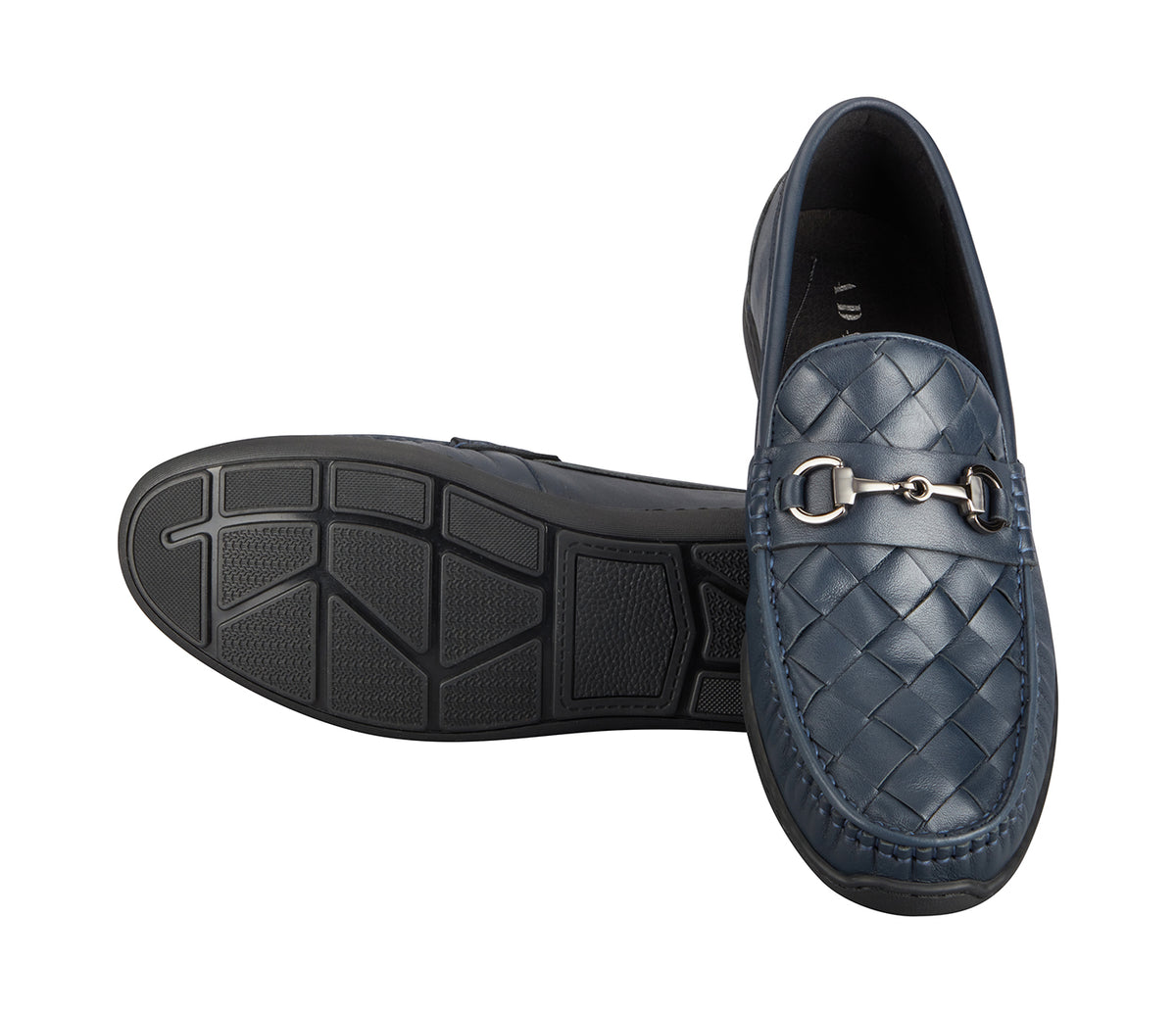 Weaved Moccasin With Metal Bit - Blue