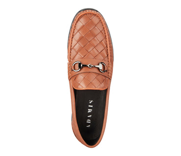 Weaved Look Moccasin With Metal Bit - Tan