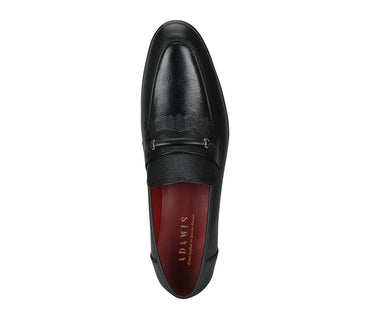 Loafer with Centre Frill and Ornament - Black
