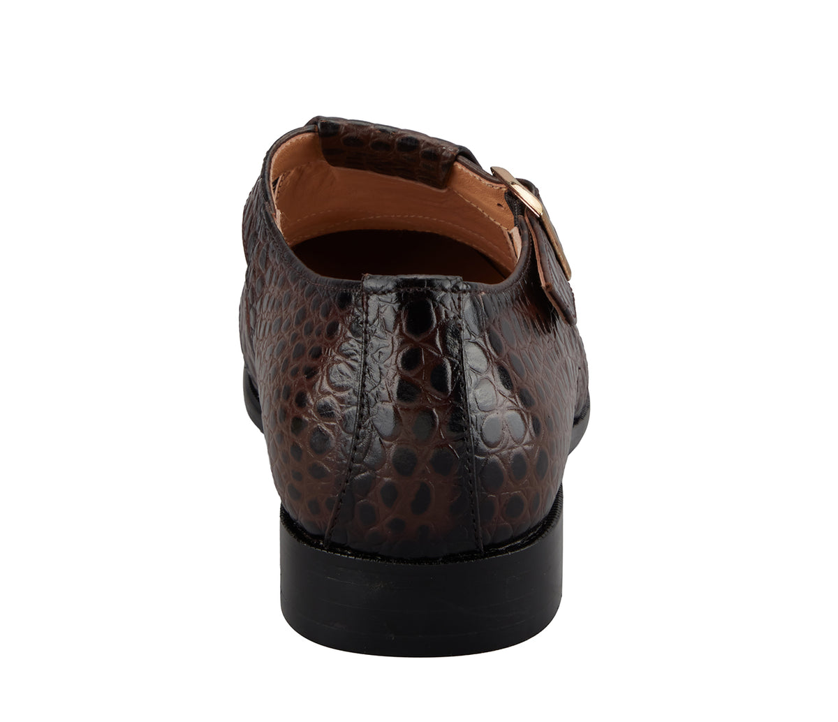 Sandal with Side Adjustable Buckle - Brown