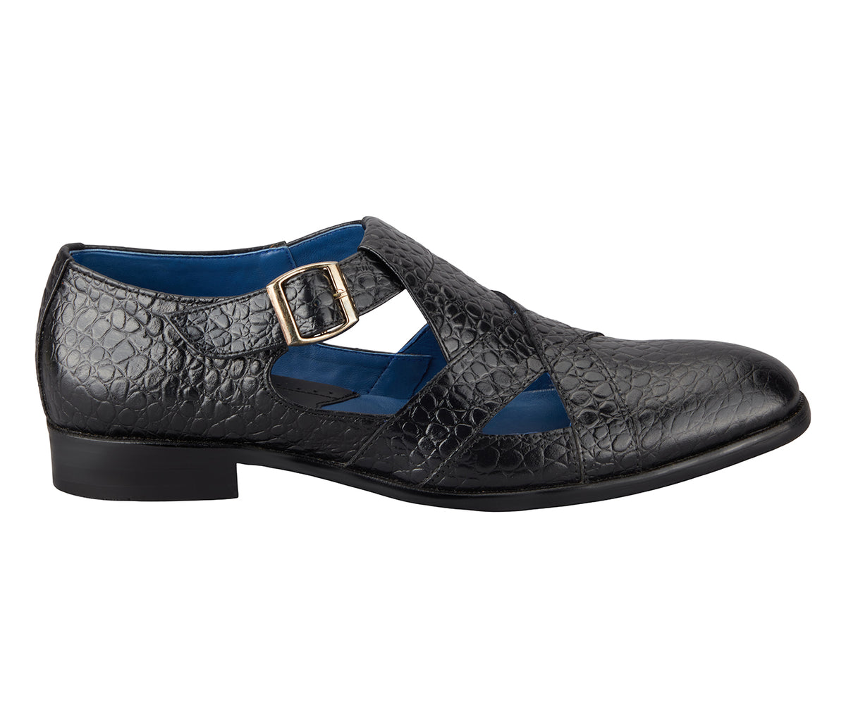 Sandal with Side Adjustable Buckle - Black