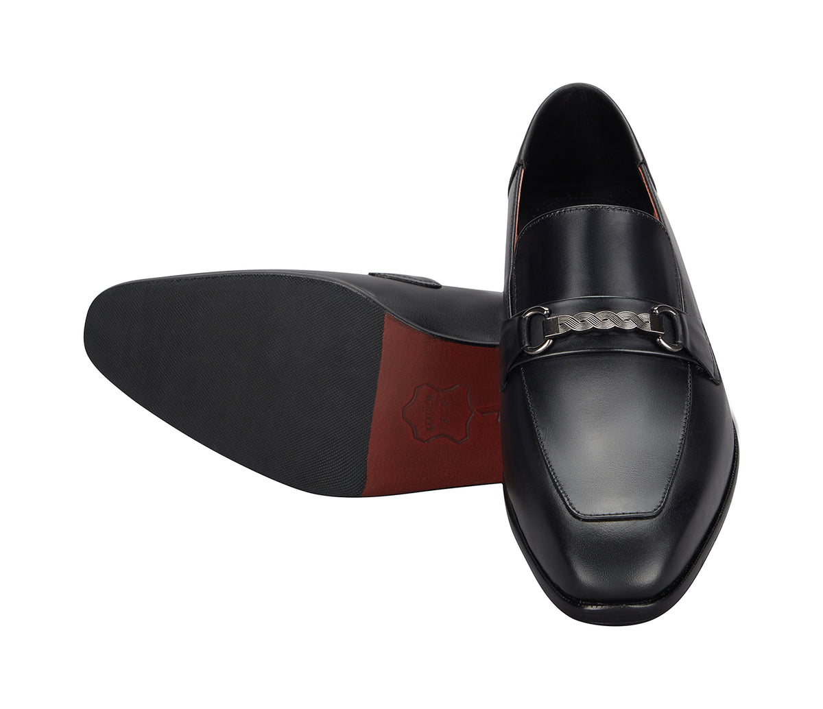 Loafer with Centre Ornament - Black
