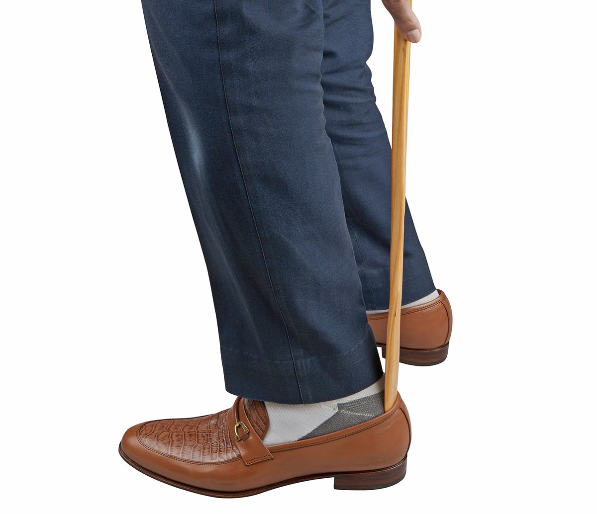 Shoe Horn In Beautiful Wood Finish With Adamis Signature-Natural